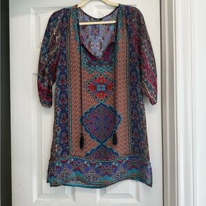 Bohemian Multicolor Tunic Top
